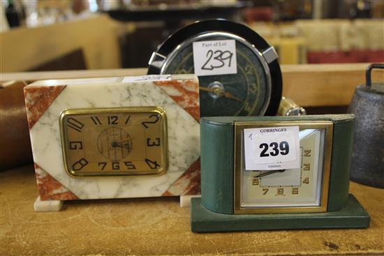 3 small deco clocks
